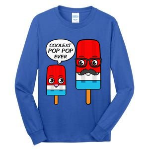 Coolest Pop Pop Ever Grandfather Popsicle Ice Cream Tall Long Sleeve T-Shirt