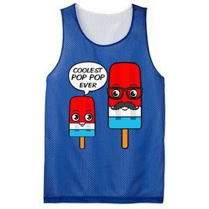 Coolest Pop Pop Ever Grandfather Popsicle Ice Cream Mesh Reversible Basketball Jersey Tank