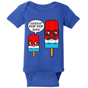 Coolest Pop Pop Ever Grandfather Popsicle Ice Cream Baby Bodysuit