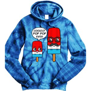 Coolest Pop Pop Ever Grandfather Popsicle Ice Cream Tie Dye Hoodie