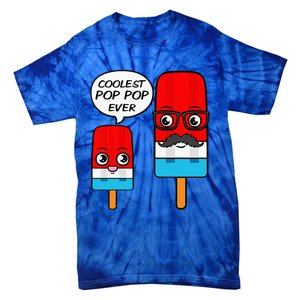 Coolest Pop Pop Ever Grandfather Popsicle Ice Cream Tie-Dye T-Shirt