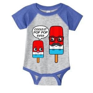 Coolest Pop Pop Ever Grandfather Popsicle Ice Cream Infant Baby Jersey Bodysuit