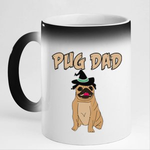 Cute Pet Pug Dog Animal Dad Father Halloween Grave 11oz Black Color Changing Mug