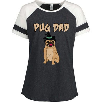 Cute Pet Pug Dog Animal Dad Father Halloween Grave Enza Ladies Jersey Colorblock Tee