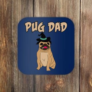 Cute Pet Pug Dog Animal Dad Father Halloween Grave Coaster