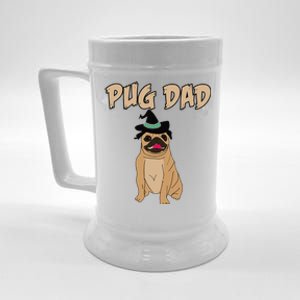 Cute Pet Pug Dog Animal Dad Father Halloween Grave Beer Stein