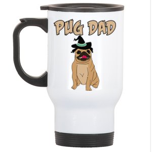 Cute Pet Pug Dog Animal Dad Father Halloween Grave Stainless Steel Travel Mug