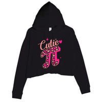Cutie Pink Pi Day 2024 Crop Fleece Hoodie
