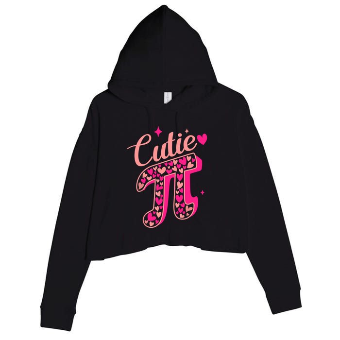 Cutie Pink Pi Day 2024 Crop Fleece Hoodie