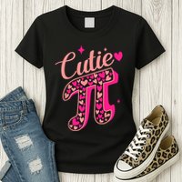 Cutie Pink Pi Day 2024 Womens T-Shirt