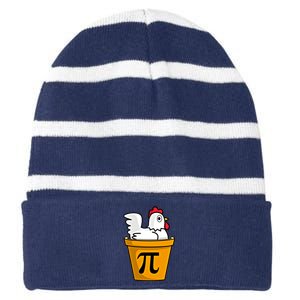 Chicken Pot Pie Math Geek March 14 Pi Day Teacher Professor Gift Striped Beanie with Solid Band