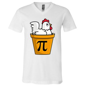 Chicken Pot Pie Math Geek March 14 Pi Day Teacher Professor Gift V-Neck T-Shirt