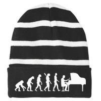 Cool Piano Player Design For Wo Piano Teacher Pianist Striped Beanie with Solid Band