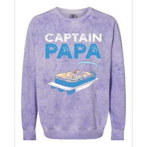 Captain Papa. Pontoon Boat Captain Colorblast Crewneck Sweatshirt