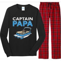 Captain Papa. Pontoon Boat Captain Long Sleeve Pajama Set