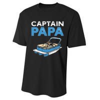 Captain Papa. Pontoon Boat Captain Performance Sprint T-Shirt