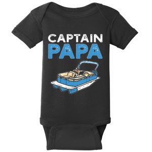 Captain Papa. Pontoon Boat Captain Baby Bodysuit