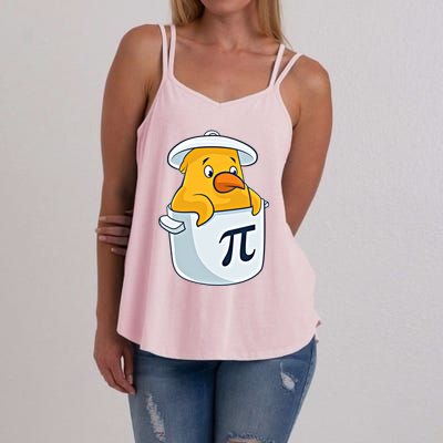 Chicken Pot Pie National Pi Day Pun Math Numbers March 14 Gift Women's Strappy Tank