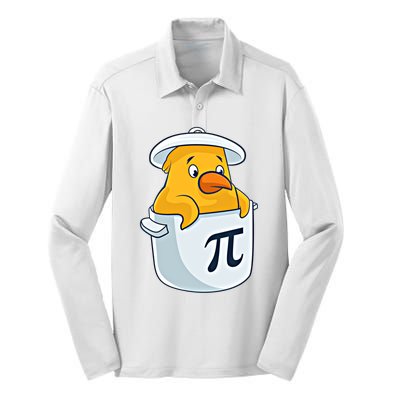 Chicken Pot Pie National Pi Day Pun Math Numbers March 14 Gift Silk Touch Performance Long Sleeve Polo