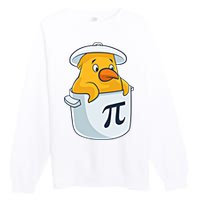 Chicken Pot Pie National Pi Day Pun Math Numbers March 14 Gift Premium Crewneck Sweatshirt