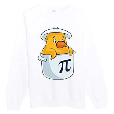 Chicken Pot Pie National Pi Day Pun Math Numbers March 14 Gift Premium Crewneck Sweatshirt