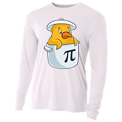 Chicken Pot Pie National Pi Day Pun Math Numbers March 14 Gift Cooling Performance Long Sleeve Crew