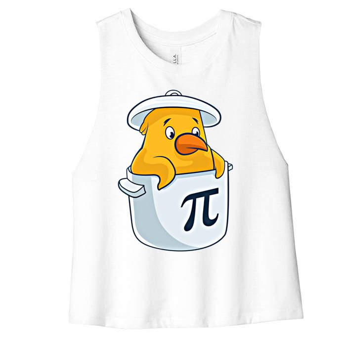 Chicken Pot Pie National Pi Day Pun Math Numbers March 14 Gift Women's Racerback Cropped Tank