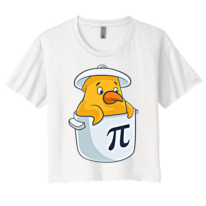 Chicken Pot Pie National Pi Day Pun Math Numbers March 14 Gift Women's Crop Top Tee