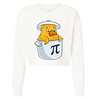 Chicken Pot Pie National Pi Day Pun Math Numbers March 14 Gift Cropped Pullover Crew