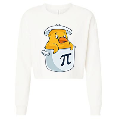 Chicken Pot Pie National Pi Day Pun Math Numbers March 14 Gift Cropped Pullover Crew