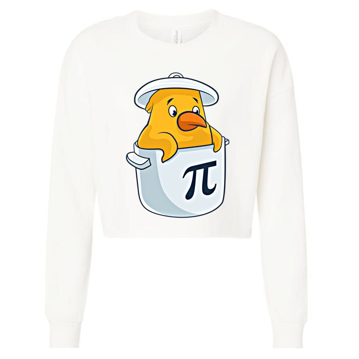 Chicken Pot Pie National Pi Day Pun Math Numbers March 14 Gift Cropped Pullover Crew