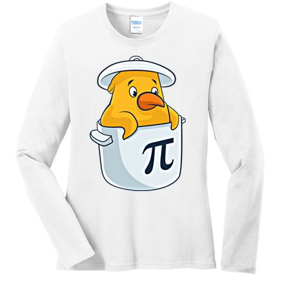 Chicken Pot Pie National Pi Day Pun Math Numbers March 14 Gift Ladies Long Sleeve Shirt