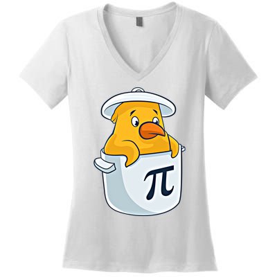 Chicken Pot Pie National Pi Day Pun Math Numbers March 14 Gift Women's V-Neck T-Shirt