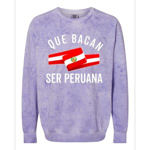 Camiseta Peruana Peruvian Flag Pride Peru Mujer Slang Women Colorblast Crewneck Sweatshirt