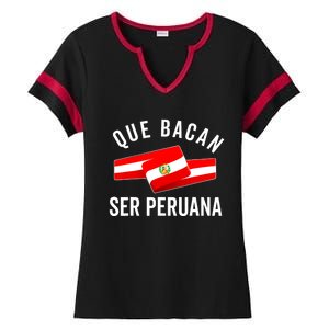 Camiseta Peruana Peruvian Flag Pride Peru Mujer Slang Women Ladies Halftime Notch Neck Tee