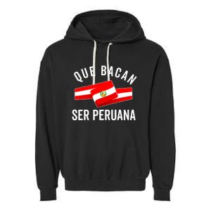 Camiseta Peruana Peruvian Flag Pride Peru Mujer Slang Women Garment-Dyed Fleece Hoodie