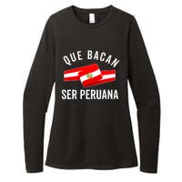 Camiseta Peruana Peruvian Flag Pride Peru Mujer Slang Women Womens CVC Long Sleeve Shirt