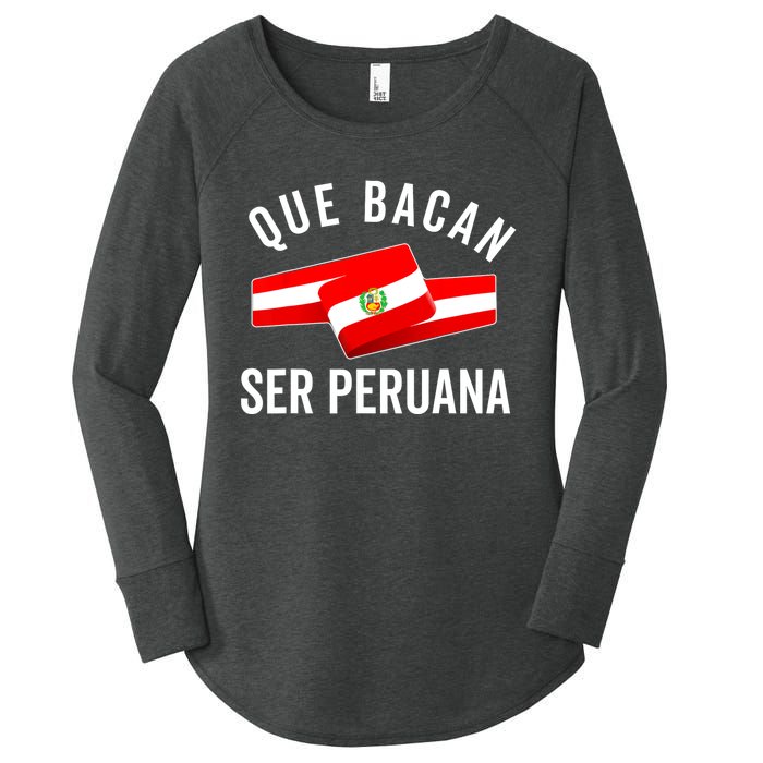 Camiseta Peruana Peruvian Flag Pride Peru Mujer Slang Women Women's Perfect Tri Tunic Long Sleeve Shirt