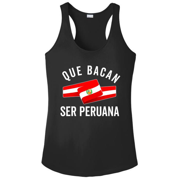 Camiseta Peruana Peruvian Flag Pride Peru Mujer Slang Women Ladies PosiCharge Competitor Racerback Tank