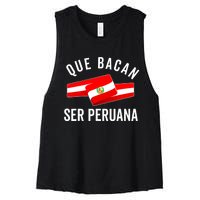 Camiseta Peruana Peruvian Flag Pride Peru Mujer Slang Women Women's Racerback Cropped Tank