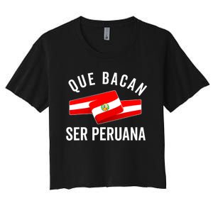 Camiseta Peruana Peruvian Flag Pride Peru Mujer Slang Women Women's Crop Top Tee