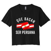 Camiseta Peruana Peruvian Flag Pride Peru Mujer Slang Women Women's Crop Top Tee