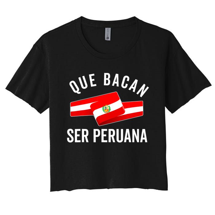 Camiseta Peruana Peruvian Flag Pride Peru Mujer Slang Women Women's Crop Top Tee