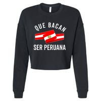 Camiseta Peruana Peruvian Flag Pride Peru Mujer Slang Women Cropped Pullover Crew