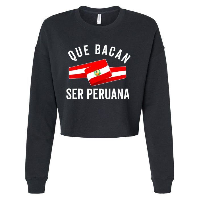 Camiseta Peruana Peruvian Flag Pride Peru Mujer Slang Women Cropped Pullover Crew