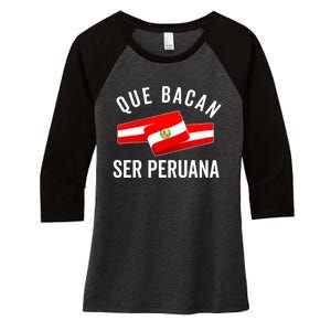 Camiseta Peruana Peruvian Flag Pride Peru Mujer Slang Women Women's Tri-Blend 3/4-Sleeve Raglan Shirt