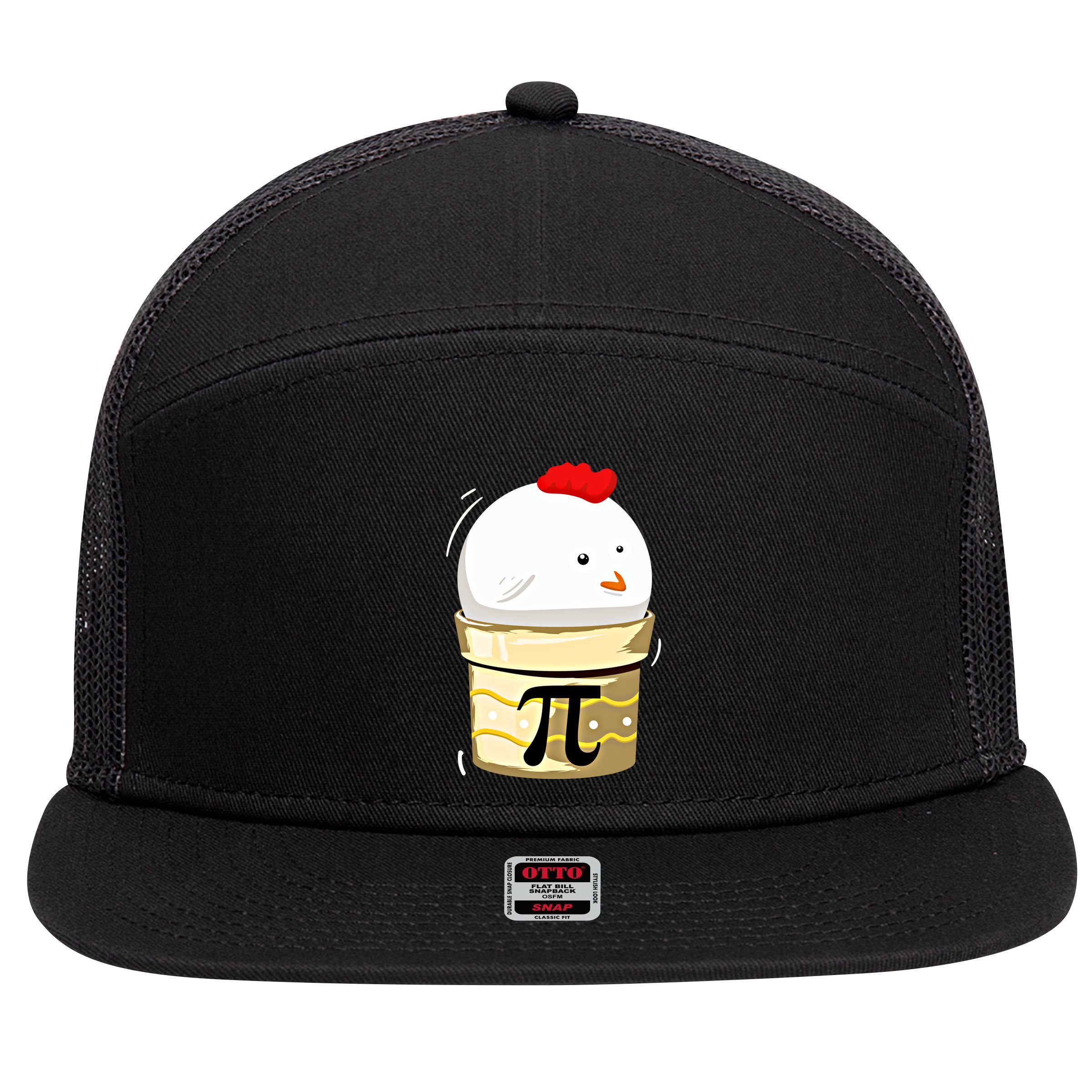 Chicken Pot Pie Pi Day Math Teachers Gift Funny Geeks Cute Gift 7 Panel Mesh Trucker Snapback Hat