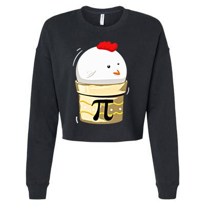 Chicken Pot Pie Pi Day Math Teachers Gift Funny Geeks Cute Gift Cropped Pullover Crew