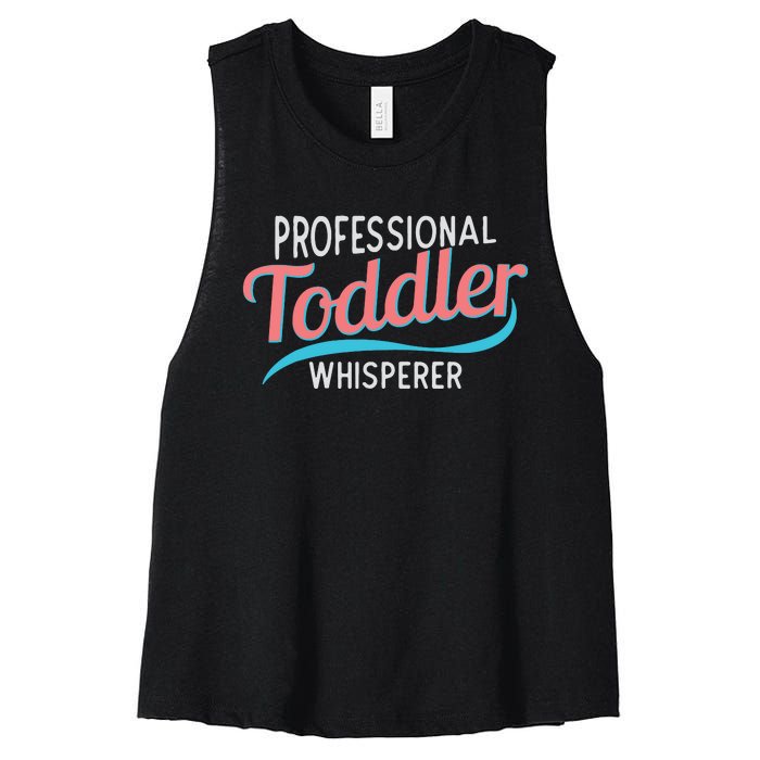 Childcare Provider Professional Whisperer Women's Racerback Cropped Tank