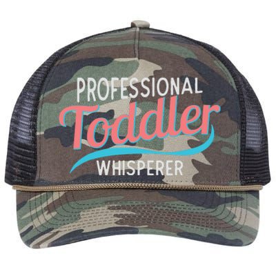 Childcare Provider Professional Whisperer Retro Rope Trucker Hat Cap